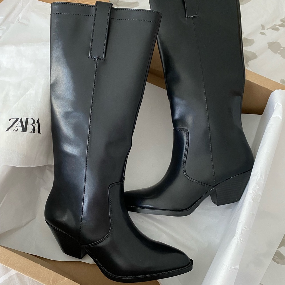 🖤HP🖤 𝗡𝗪𝗧 𝗭𝗮𝗿𝗮 • Knee High Cowboy Boots
